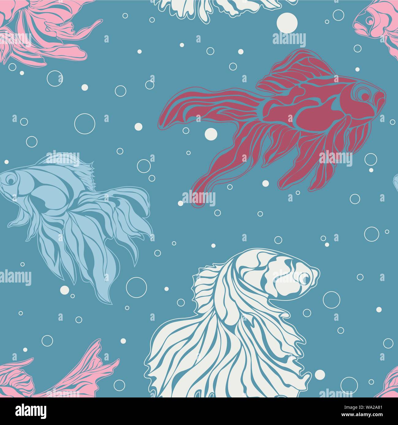 Modèle transparent avec poisson d'or. Illustration de Vecteur