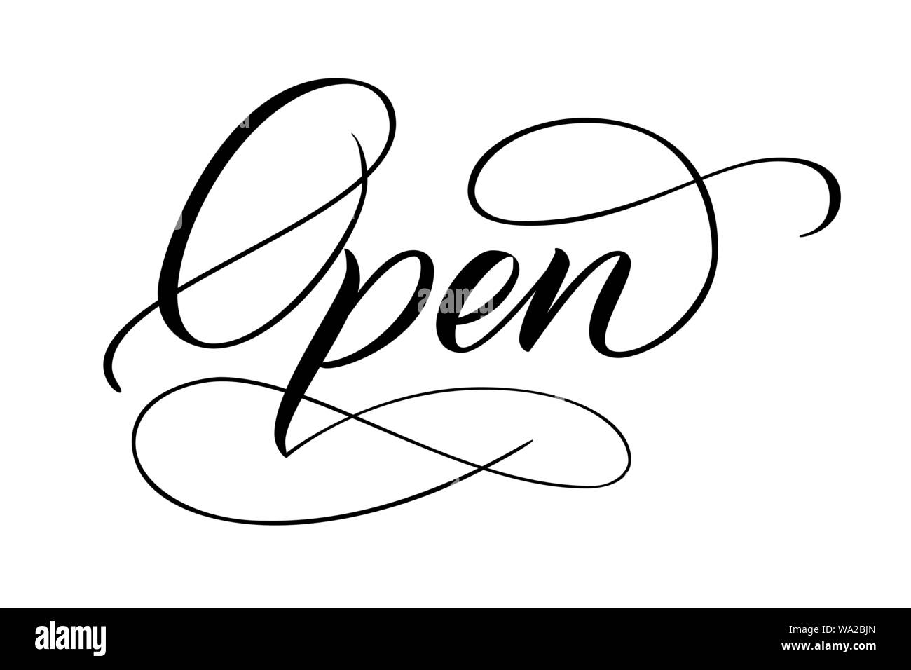 Ouvrir la calligraphie au pinceau Illustration de Vecteur