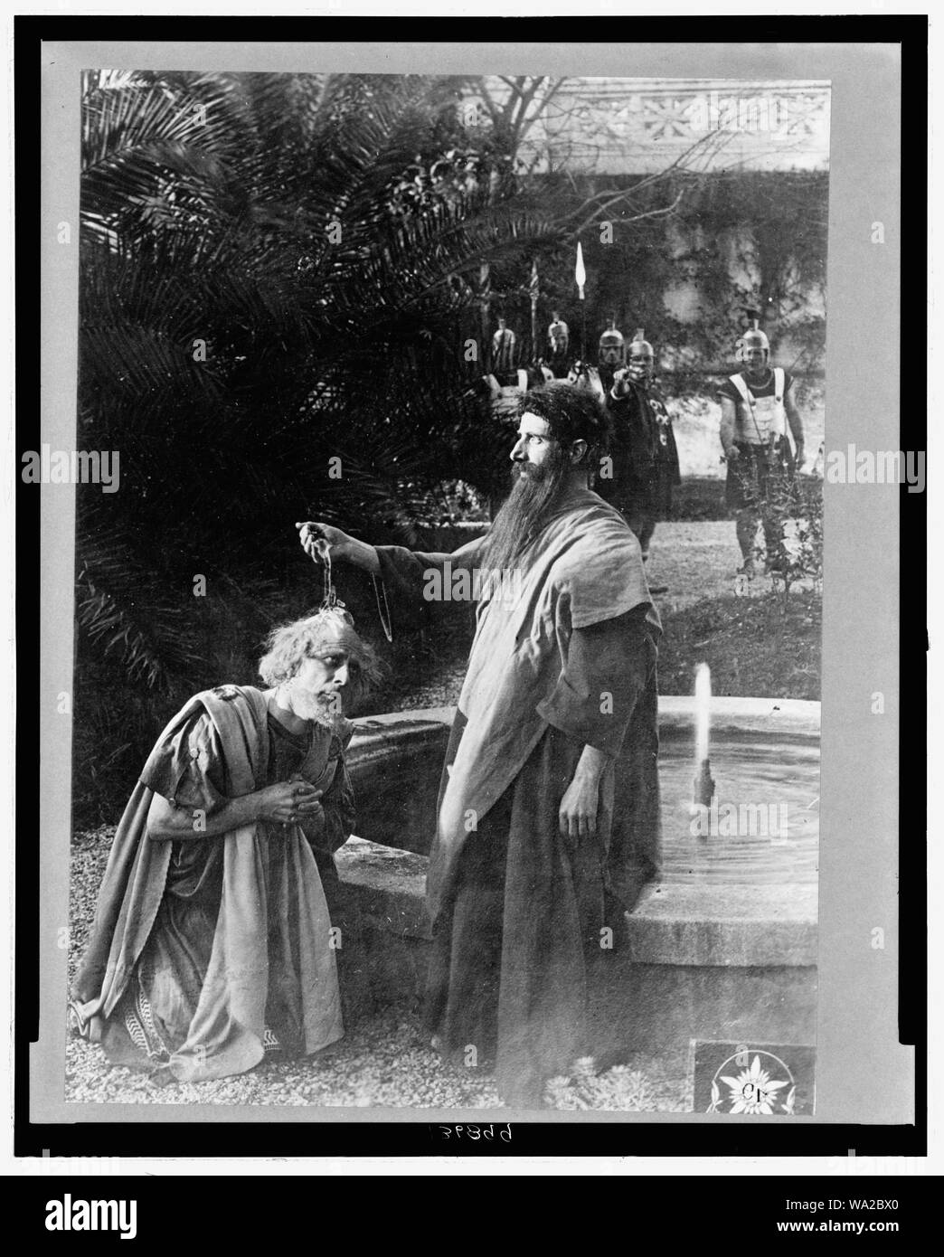 Baptême scène du cinéma muet italien 1913 Quo Vadis ? Banque D'Images