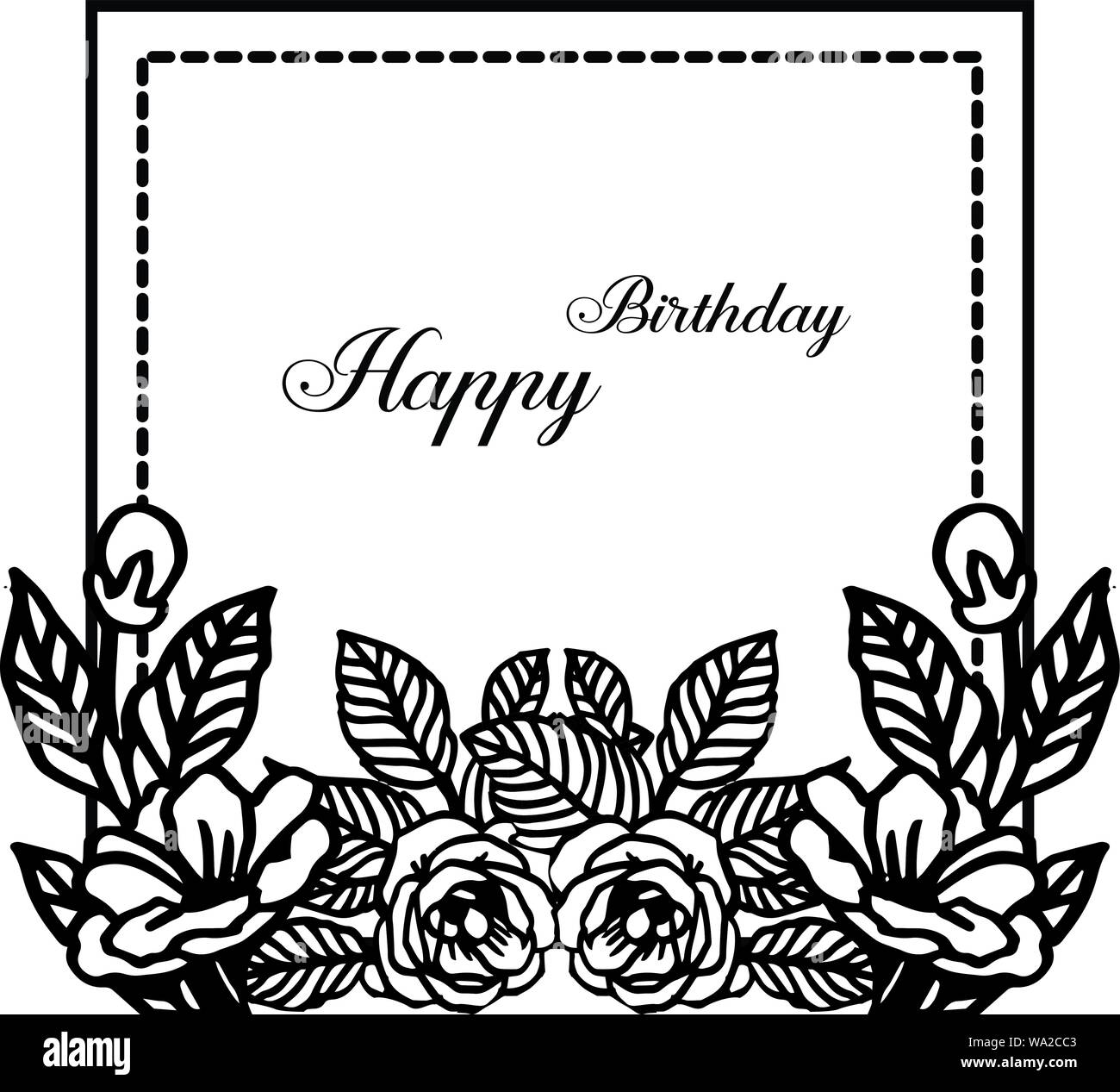 Lettrage De Joyeux Anniversaire Beau Design Noir Blanc Fleur Cadre Carte D Invitation De Fete Vector Illustration Image Vectorielle Stock Alamy Lettrage De Joyeux Anniversaire Beau Design Noir Blanc Fleur Cadre Carte D Invitation De Fete Vector Illustration Image Vectorielle Stock Alamy
