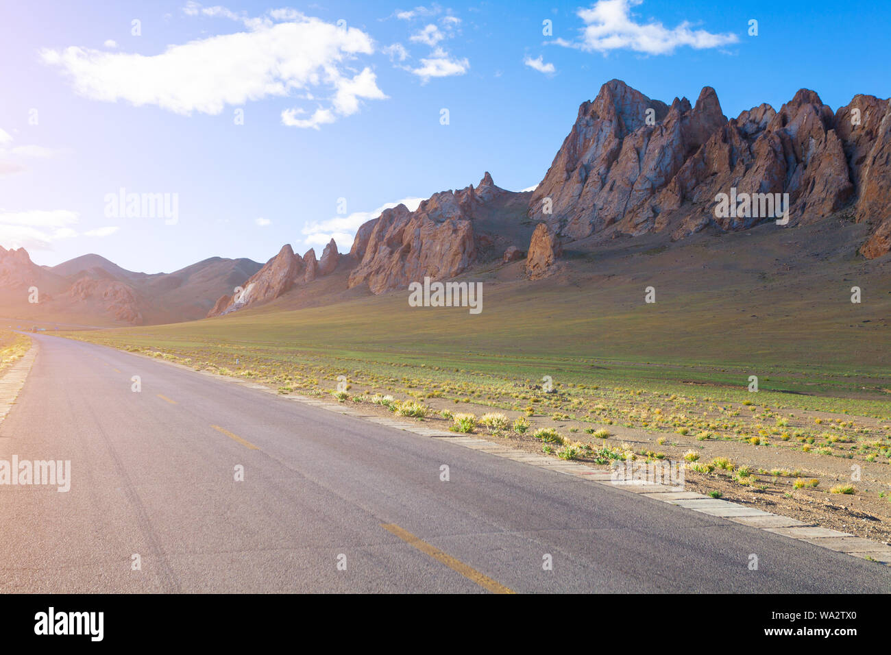 Tibet paysage route Banque D'Images
