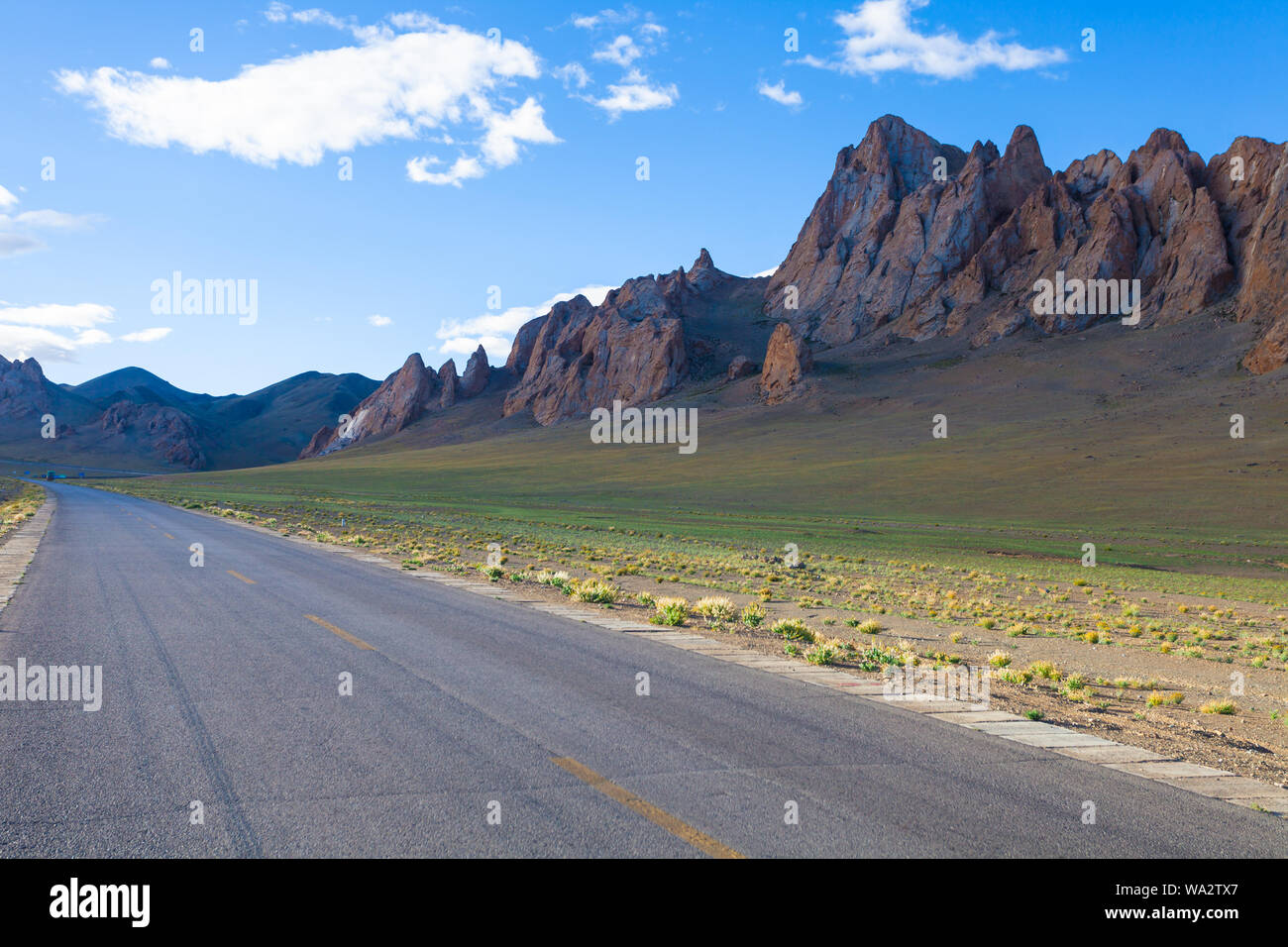 Tibet paysage route Banque D'Images