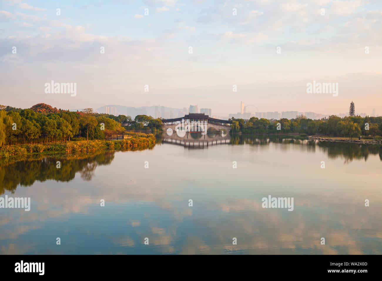 Le lac Taihu Wetland Park, de beaux paysages Banque D'Images