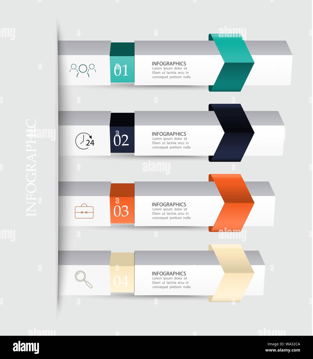 Résumé fond avec quatre étapes,régions,traite Illustration de Vecteur