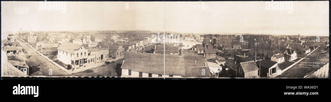 Vue à vol d'oiseau de Colfax, Wis Banque D'Images