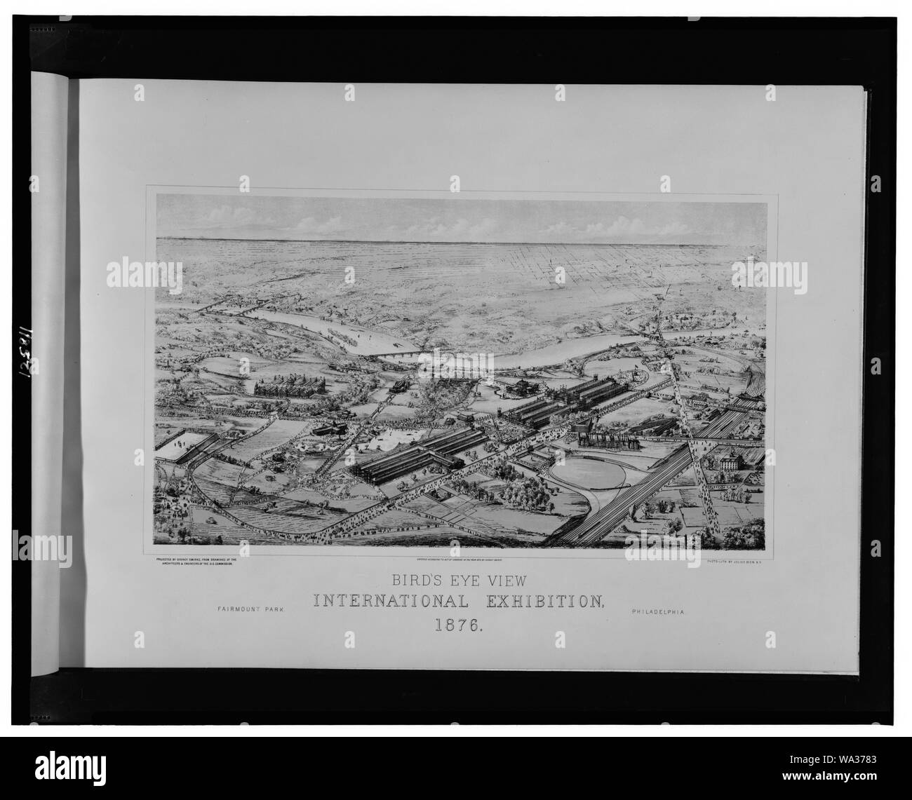 Bird's Eye View, exposition internationale, 1876--Fairmont Park, Philadelphie / projetée par Sydney Smirke, des dessins d'architectes et les ingénieurs de la Commission des États-Unis ; photo-lith. par Jules Bien, N.Y. Banque D'Images