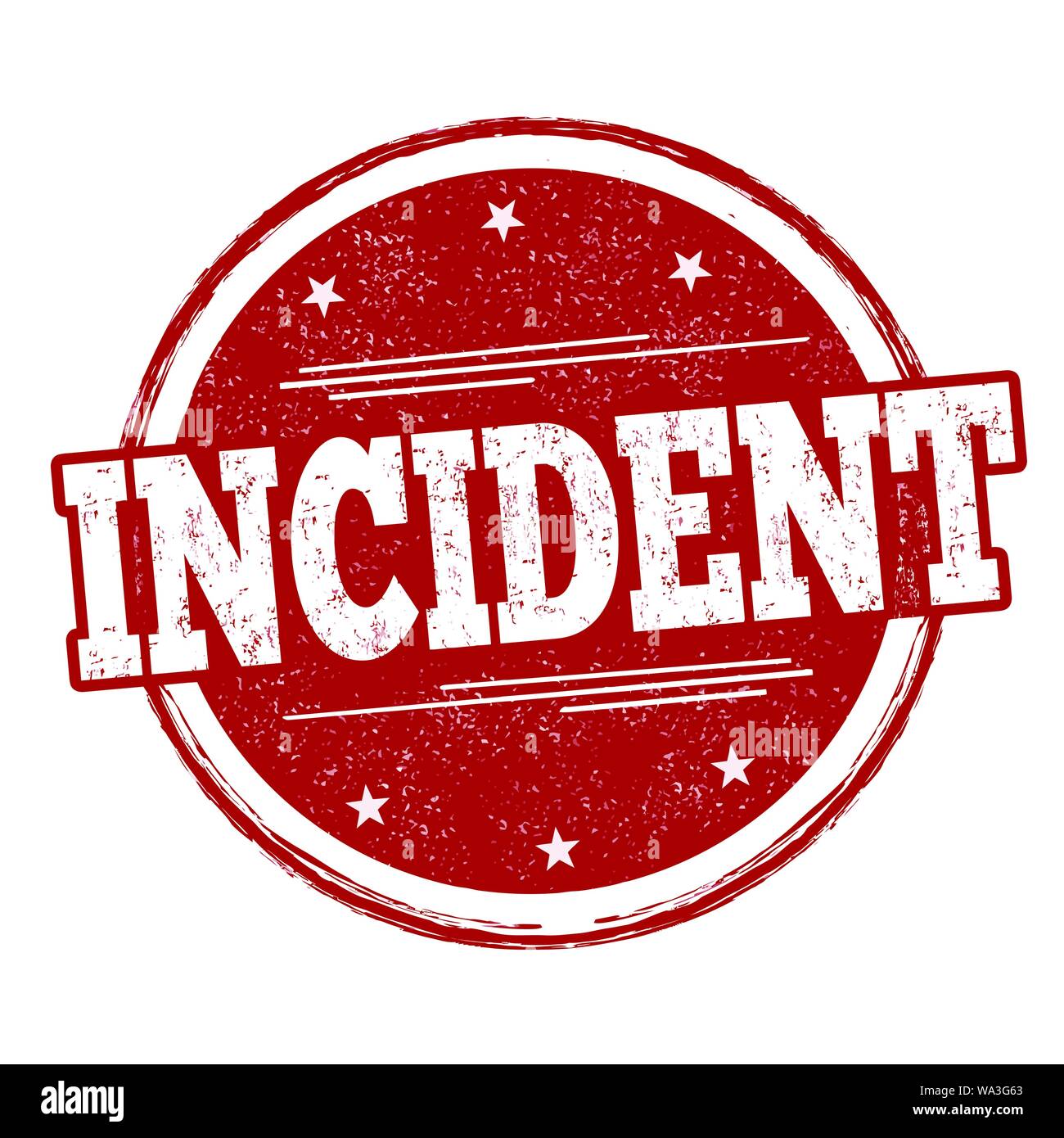 Signe de l'incident ou l'estampillage sur fond blanc, vector illustration Illustration de Vecteur