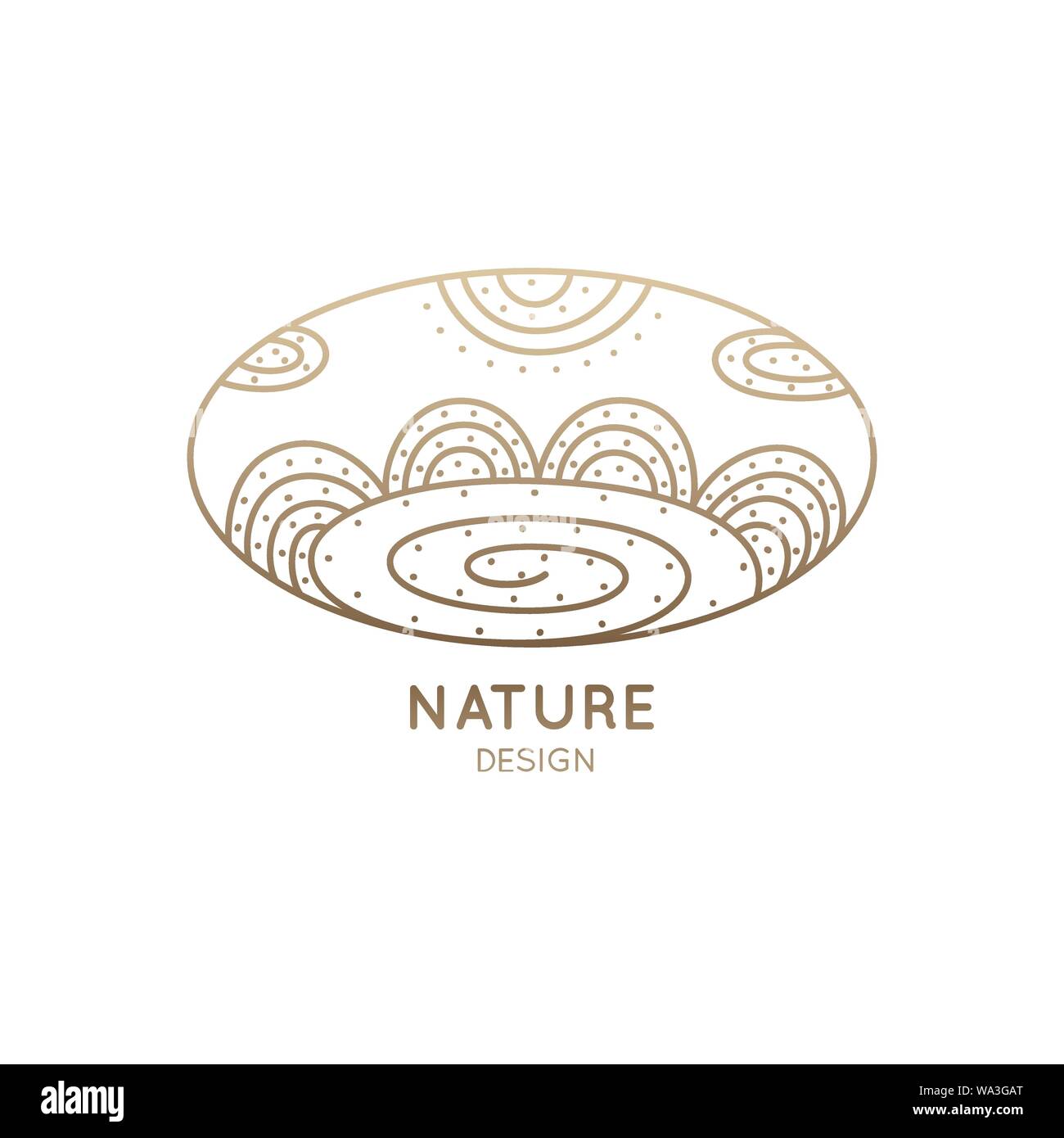 Nature ovale Logo Illustration de Vecteur