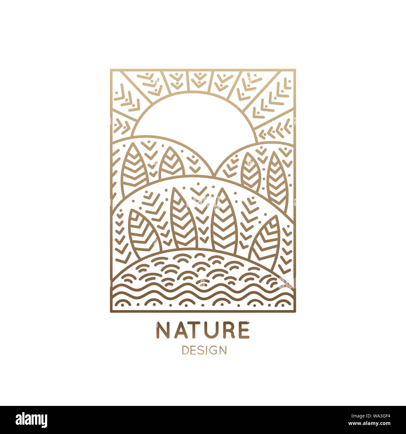 Nature rectangulaire Logo Illustration de Vecteur