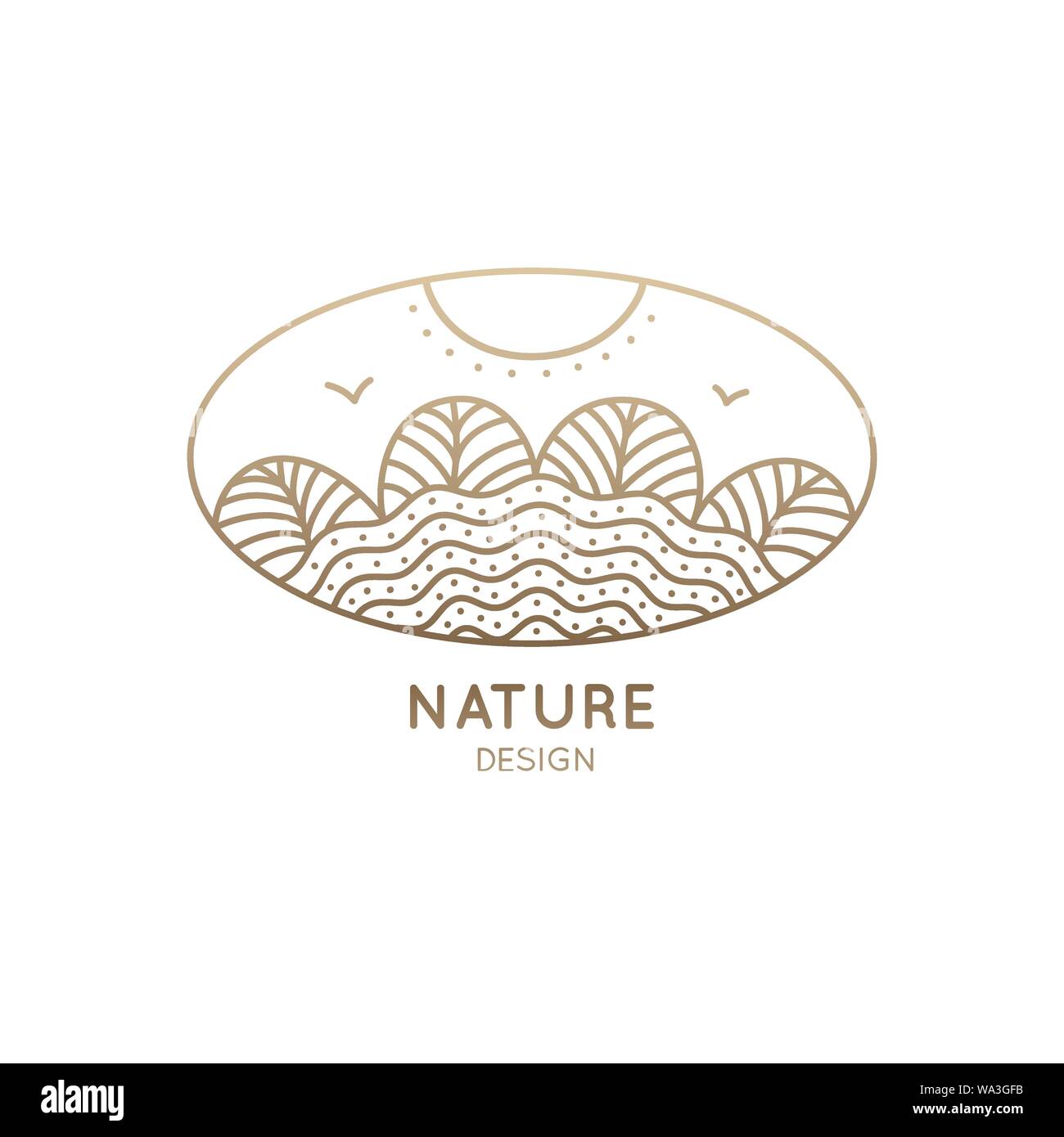 Nature ovale Logo Illustration de Vecteur