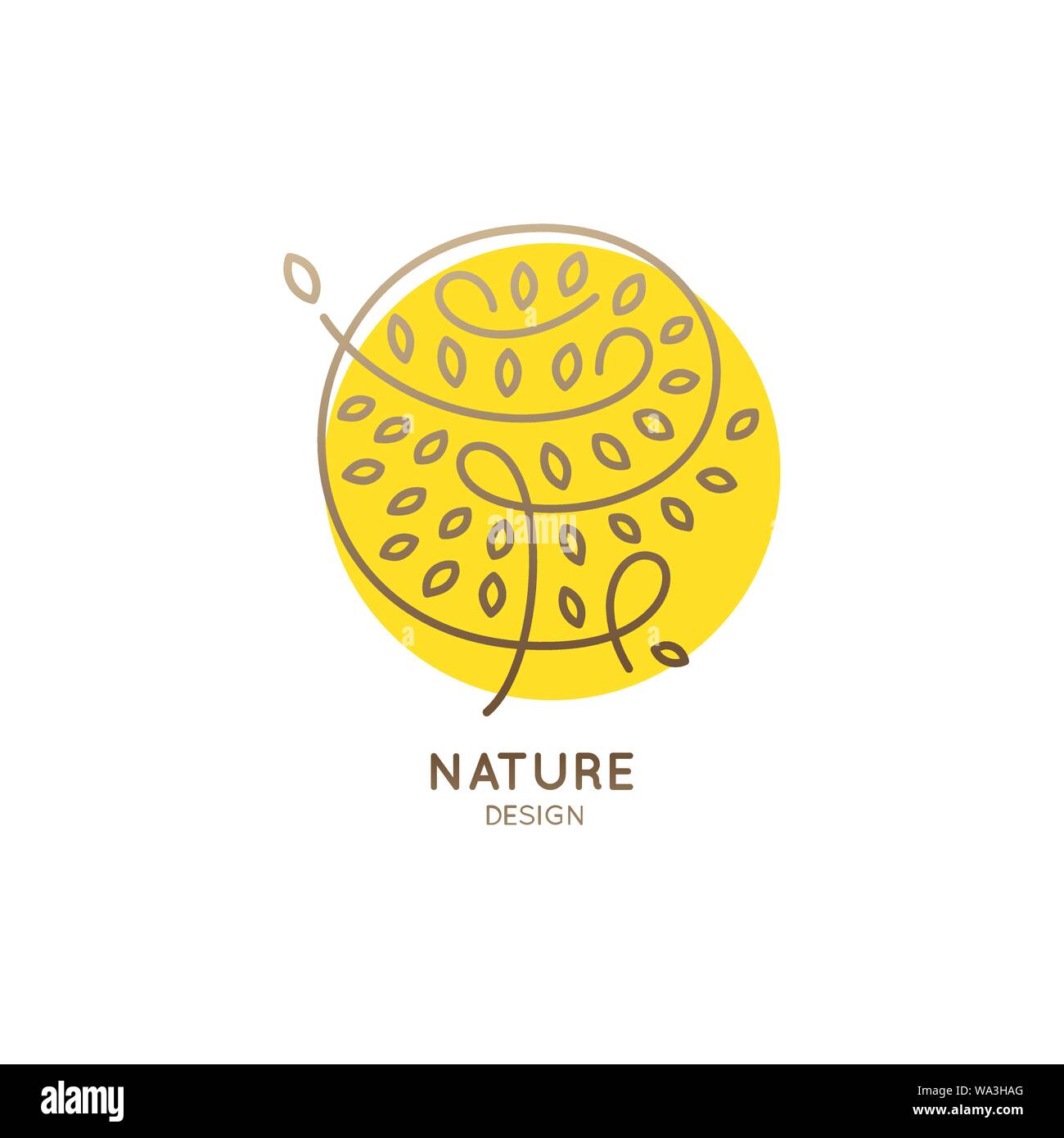 Résumé Logo arbre jaune Illustration de Vecteur