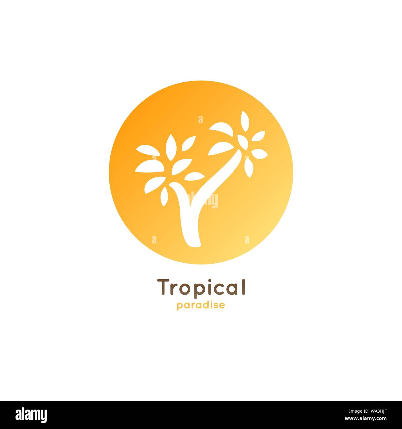 Palmiers tropicaux Logo Illustration de Vecteur