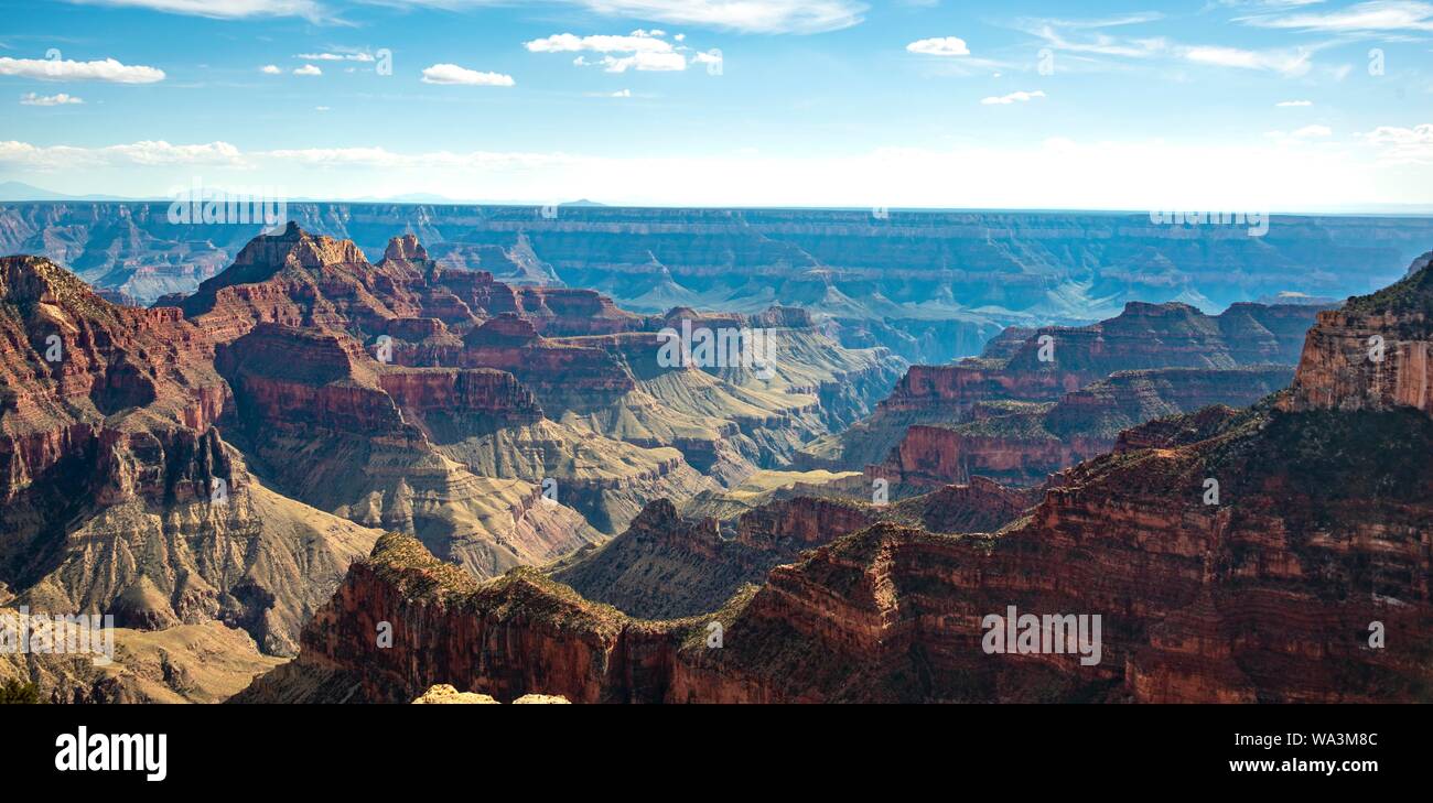 Vue de paysage de Bright Angel canyon Viewpoint, Rive Nord, le Parc National du Grand Canyon, Arizona, USA Banque D'Images