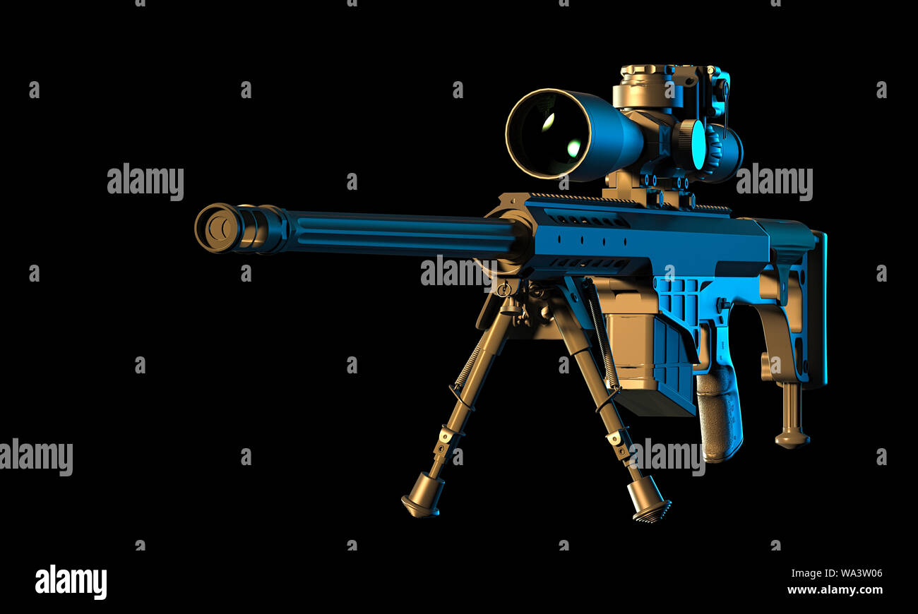 Fusil de Sniper 3D render Banque D'Images