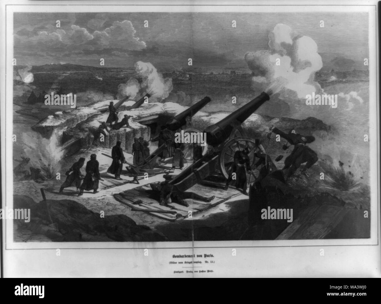 Bombardment of paris Banque d'images noir et blanc Alamy