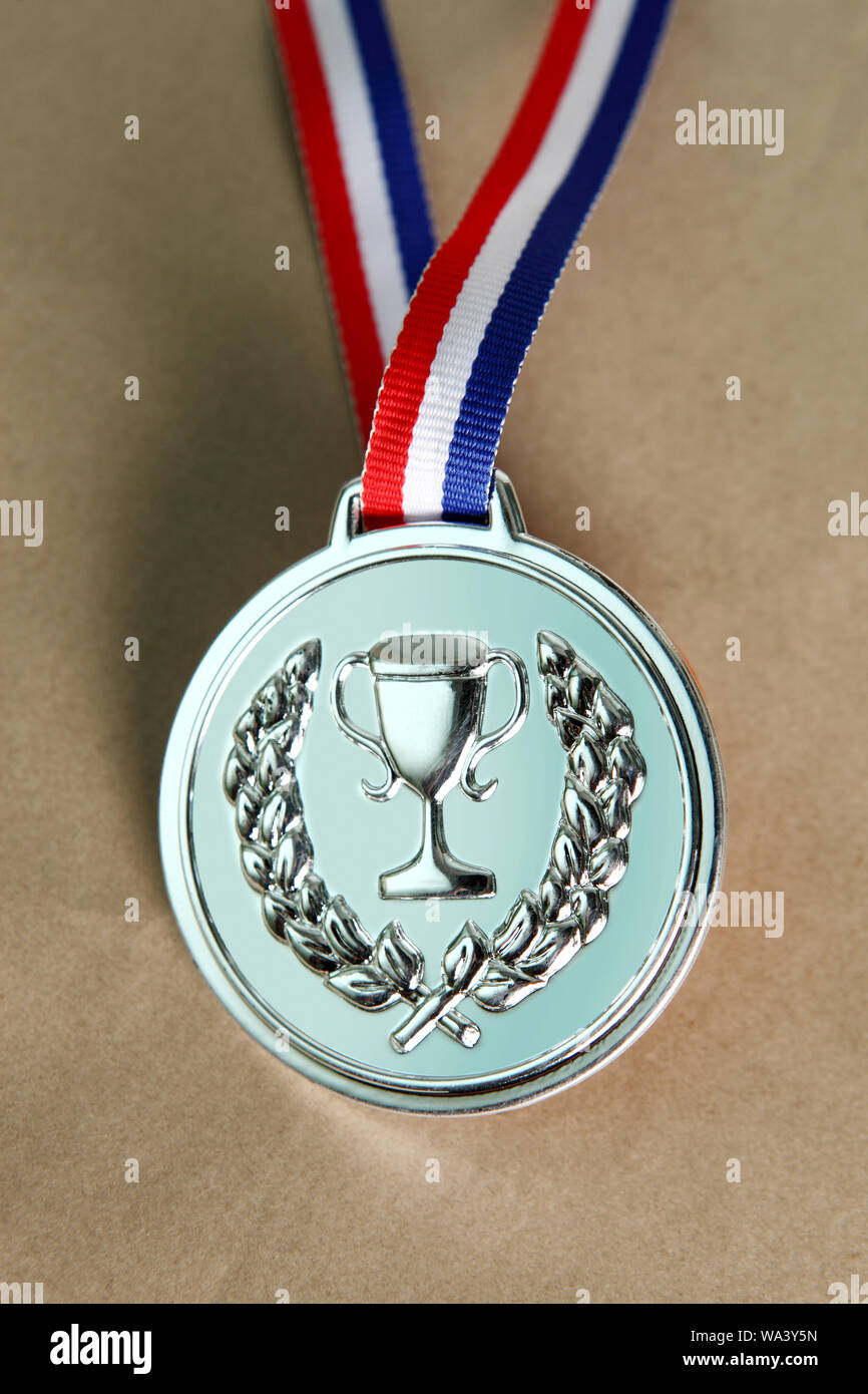 Close up of a sliver medal Banque D'Images