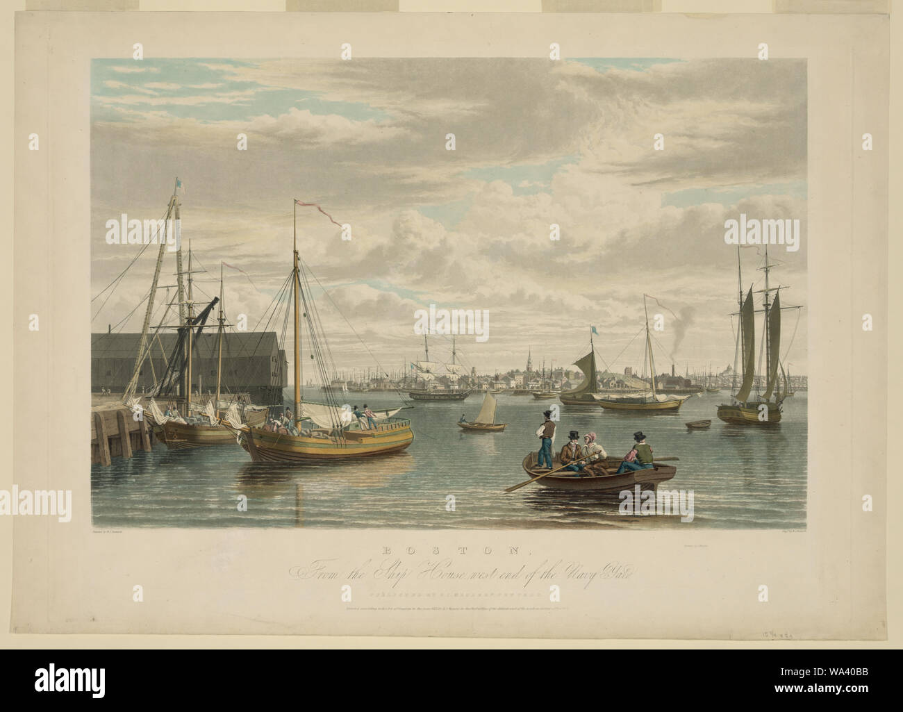 Boston, à partir de la maison de bateau, extrémité ouest de la navy yard / peint par W.J. Bennett ; gravure de W.J. Bennett. Banque D'Images
