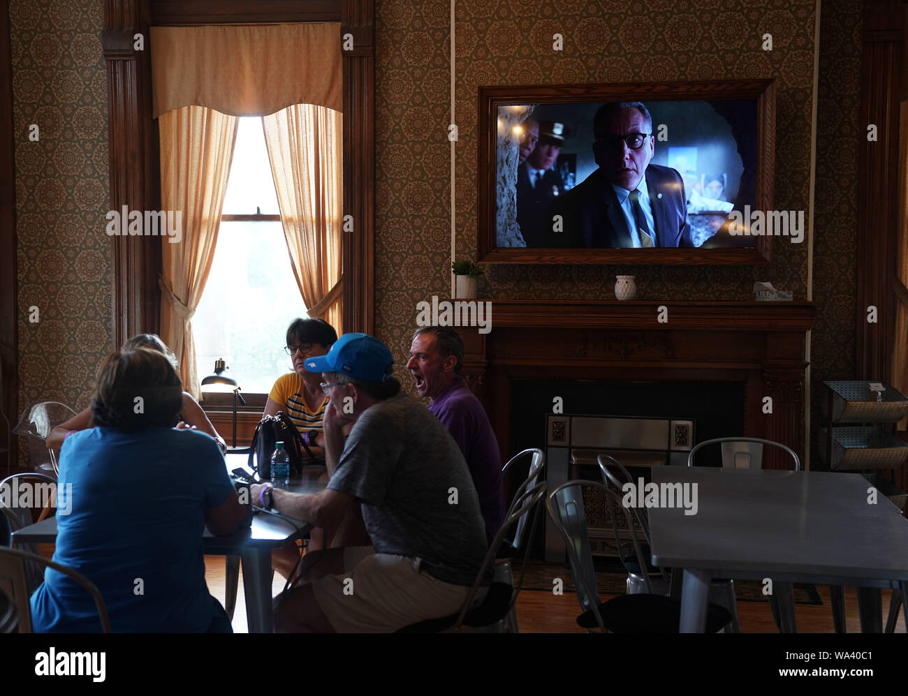 Mansfield, USA. Août 16, 2019. Visite touristique de l'ancienne maison de correction de l'état de l'Ohio où 'The Shawshank Redemption' a été tourné dans la ville de Mansfield, Ohio, États-Unis, 16 août 2019. Les événements ont eu lieu dans la région de Mansfield pour célébrer le 25e anniversaire de la projection du film "les évadés". Credit : Liu Jie/Xinhua/Alamy Live News Banque D'Images