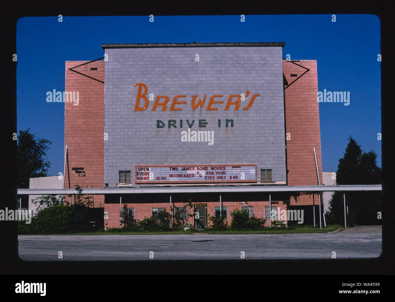 Brewer's Drive-in Theatre, la Route 19, Pauls Valley, California Banque D'Images