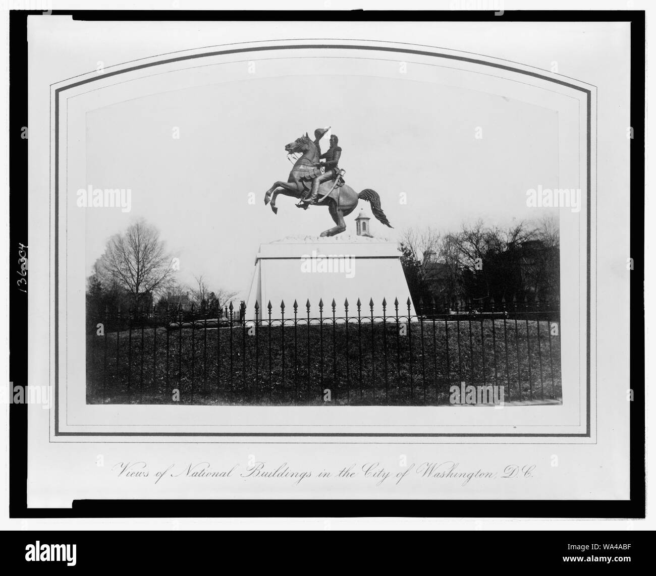 Statue en bronze de Jackson (Lafayette Square, en face de la maison du Président) Banque D'Images