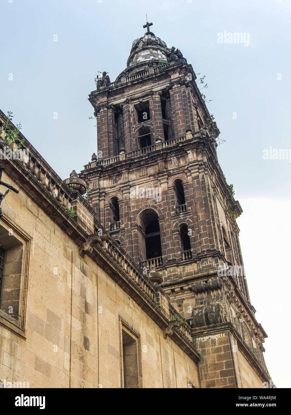 Vue extérieure de la cathédrale de Mexico. Banque D'Images