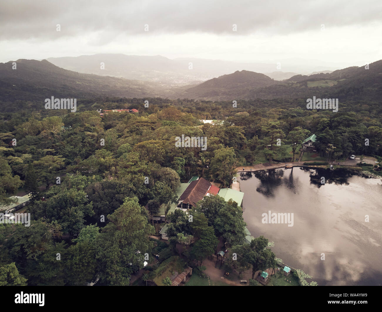 Vue panoramique sur le parc selva au Nicaragua vue aérienne drone Banque D'Images