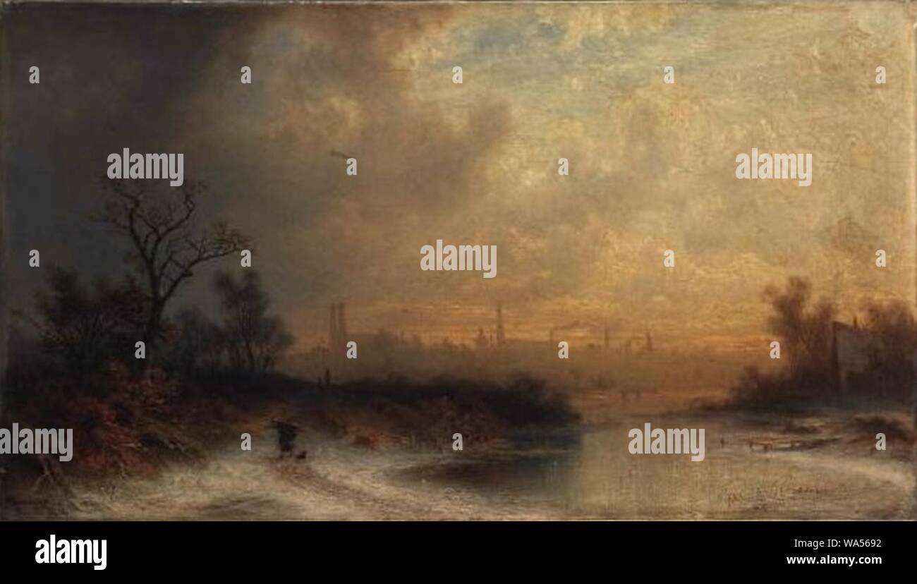 Dietrich Langko 1819-1896 - Zimni krajina. Banque D'Images