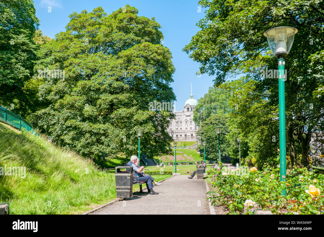 Union Terrace Gardens à Aberdeen couvrir environ deux hectares et demi et ouvert au public en 1879. Il existe des propositions de réaménagement du site. Banque D'Images