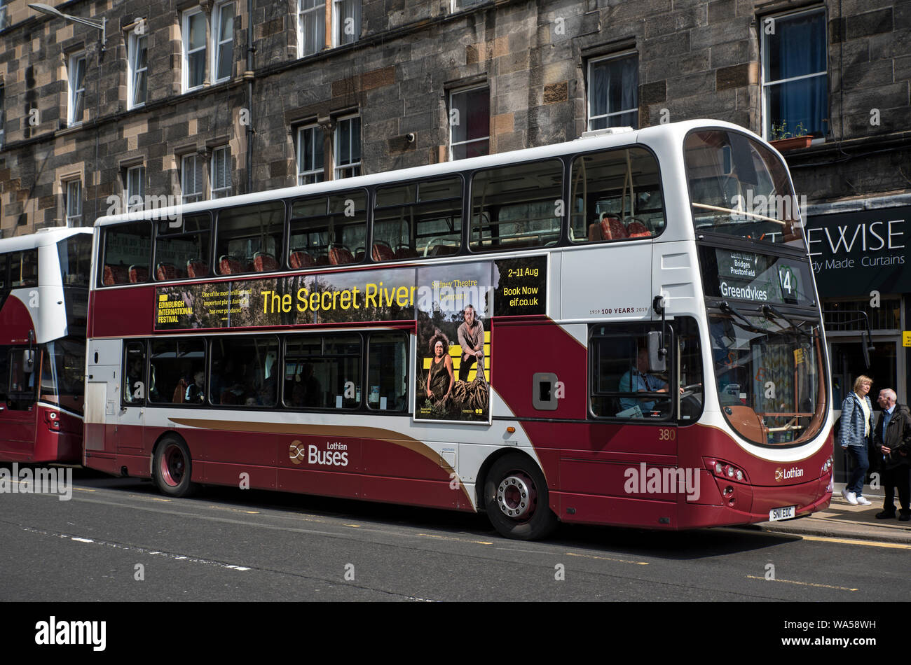 Un bus Lothian à Édimbourg, Écosse, Royaume-Uni. Banque D'Images