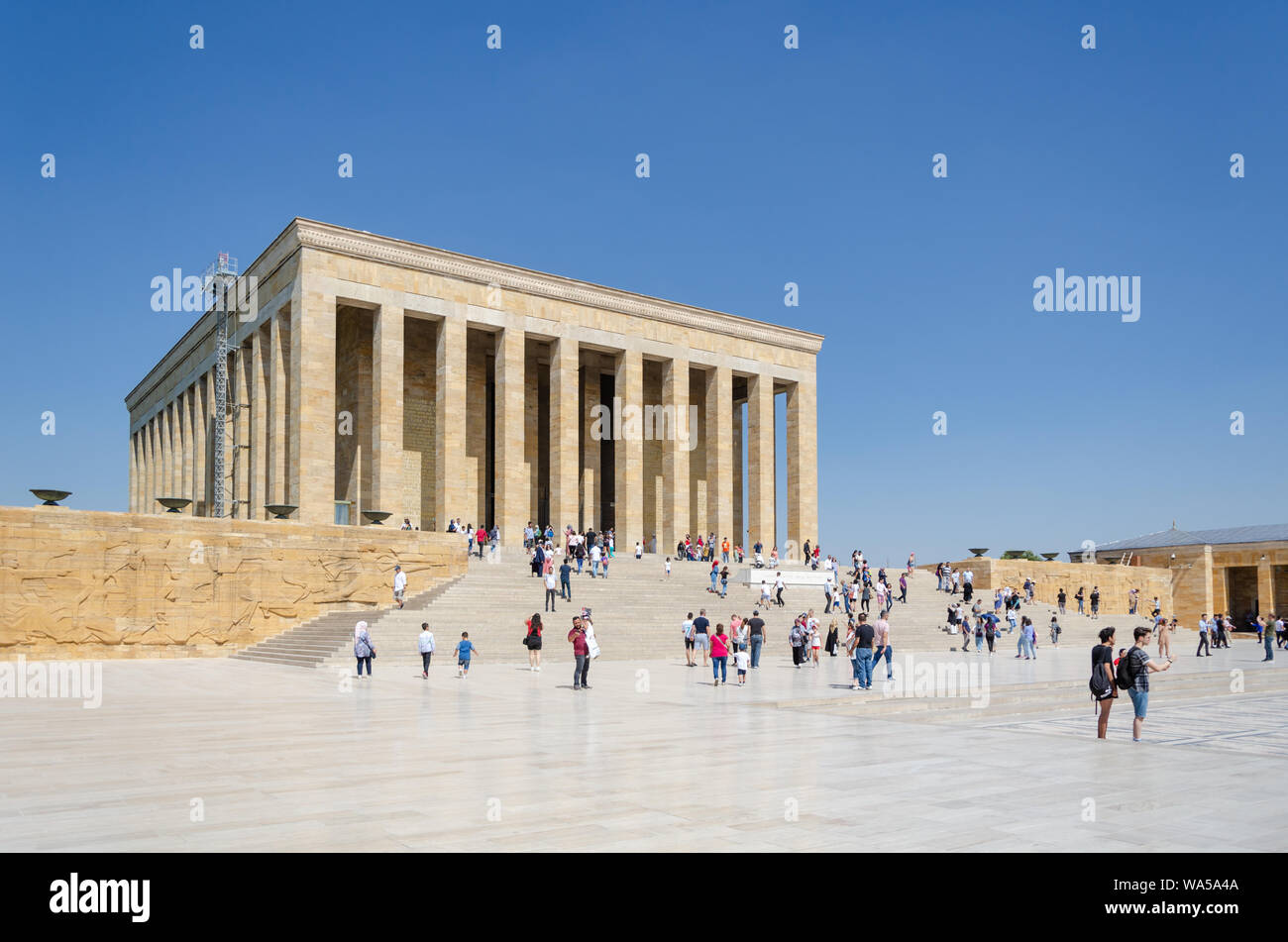 ANKARA, TURQUIE - le 29 juillet 2019 : les touristes visitant le mausolée d'Atatürk, Anitkabir, tombeau monumental de Mustafa Kemal Ataturk, Banque D'Images