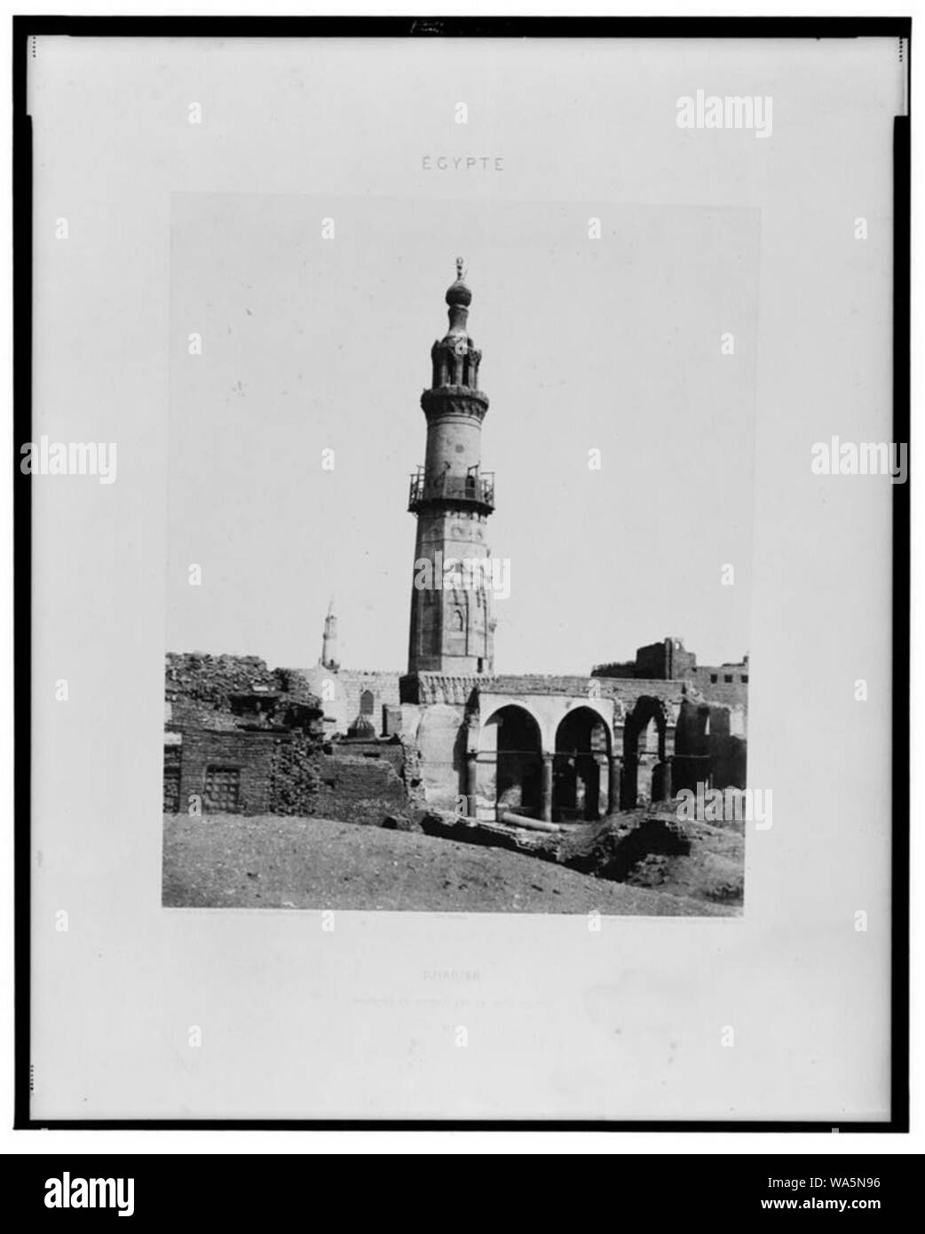 Djirdjeh - mosquée en ruines sur le bord du néant - Félix Teynard. Banque D'Images