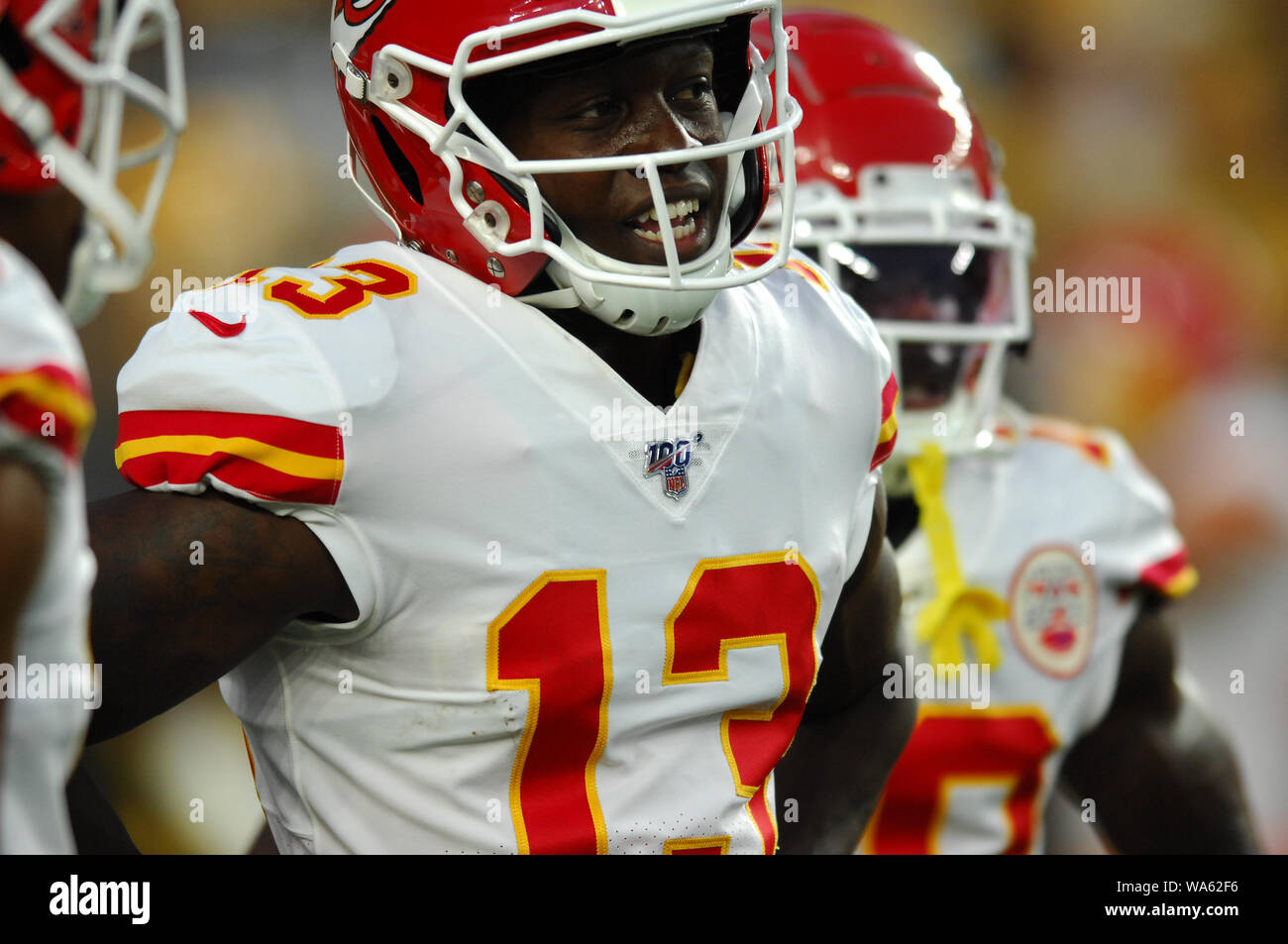 August 17th, 2019 : Byron Pringle # 13 au cours de la Pittsburgh Steelers vs Kansas City Chiefs au Heinz Field de Pittsburgh, PA. Jason Pohuski/CSM Banque D'Images August 17th, 2019 : Byron Pringle # 13 au cours de la Pittsburgh Steelers vs Kansas City Chiefs au Heinz Field de Pittsburgh, PA. Jason Pohuski/CSM Banque D'Images