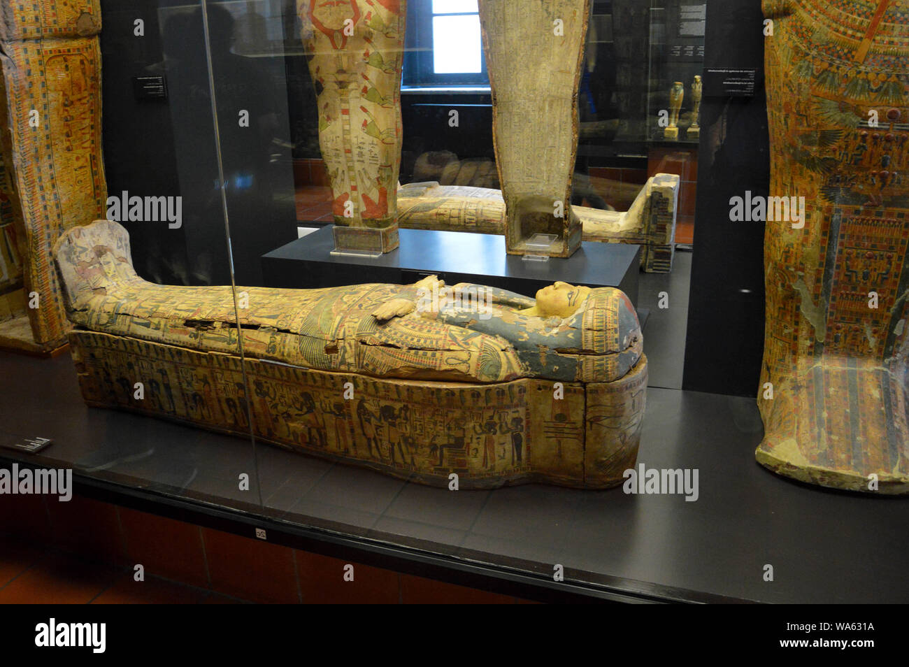 Cité du Vatican - 5 avril 2016 : un ancien sarcophage égyptien dans les Musées du Vatican Banque D'Images