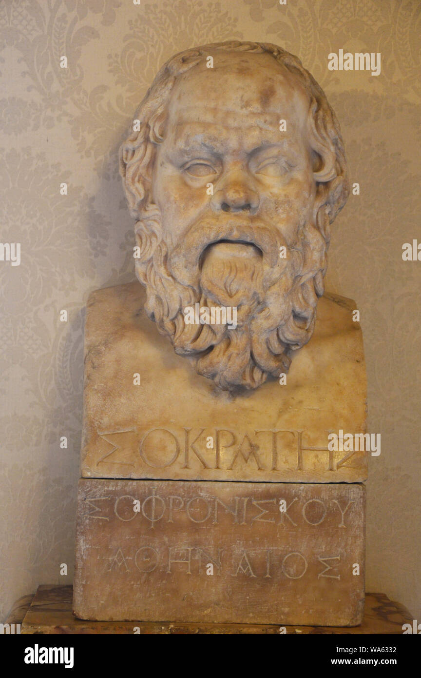ROME, ITALIE - 6 avril 2016 : un buste de Socrate, le philosophe grec dans les musées du Capitole, Rome, Italie Banque D'Images
