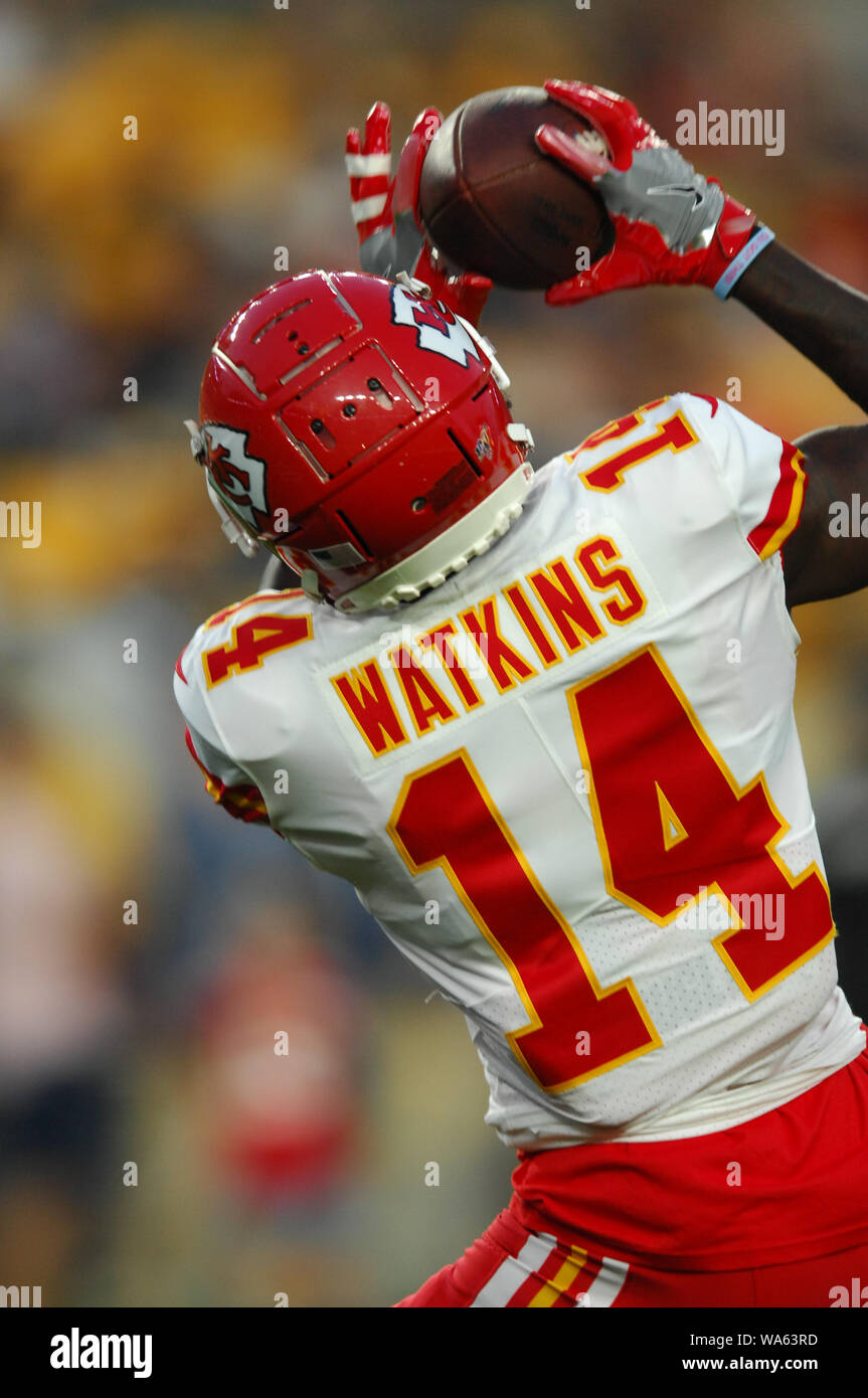 August 17th, 2019 : Sammy Watkins # 14 au cours de la Pittsburgh Steelers vs Kansas City Chiefs au Heinz Field de Pittsburgh, PA. Jason Pohuski/CSM Banque D'Images August 17th, 2019 : Sammy Watkins # 14 au cours de la Pittsburgh Steelers vs Kansas City Chiefs au Heinz Field de Pittsburgh, PA. Jason Pohuski/CSM Banque D'Images
