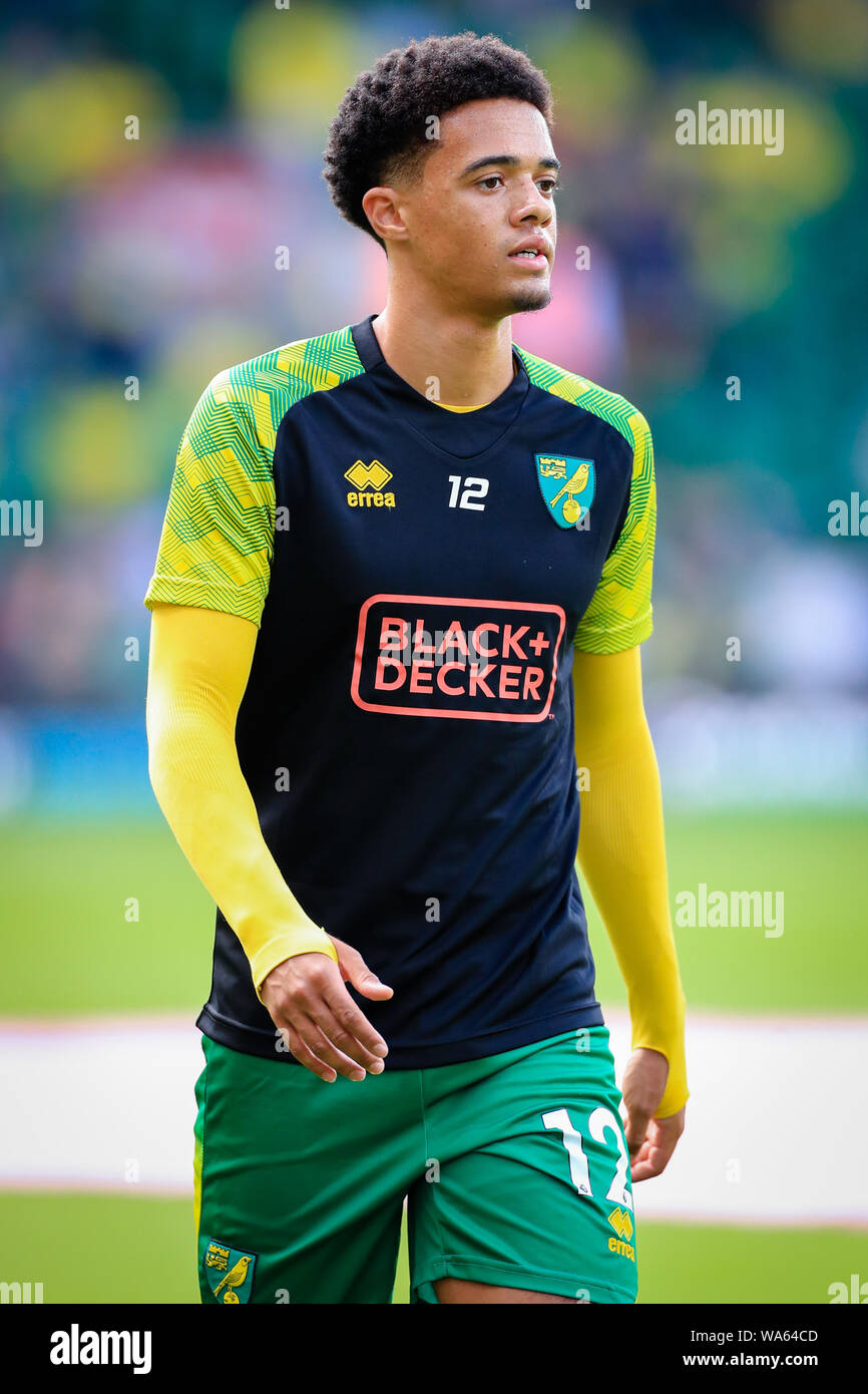 17 août 2019, Carrow Road, Norwich, Angleterre ; football Premier League, Newcastle United vs Norwich City : Jamal Lewis (12) de Norwich City Credit : Georgie Kerr/News Images images Ligue de football anglais sont soumis à licence DataCo Banque D'Images