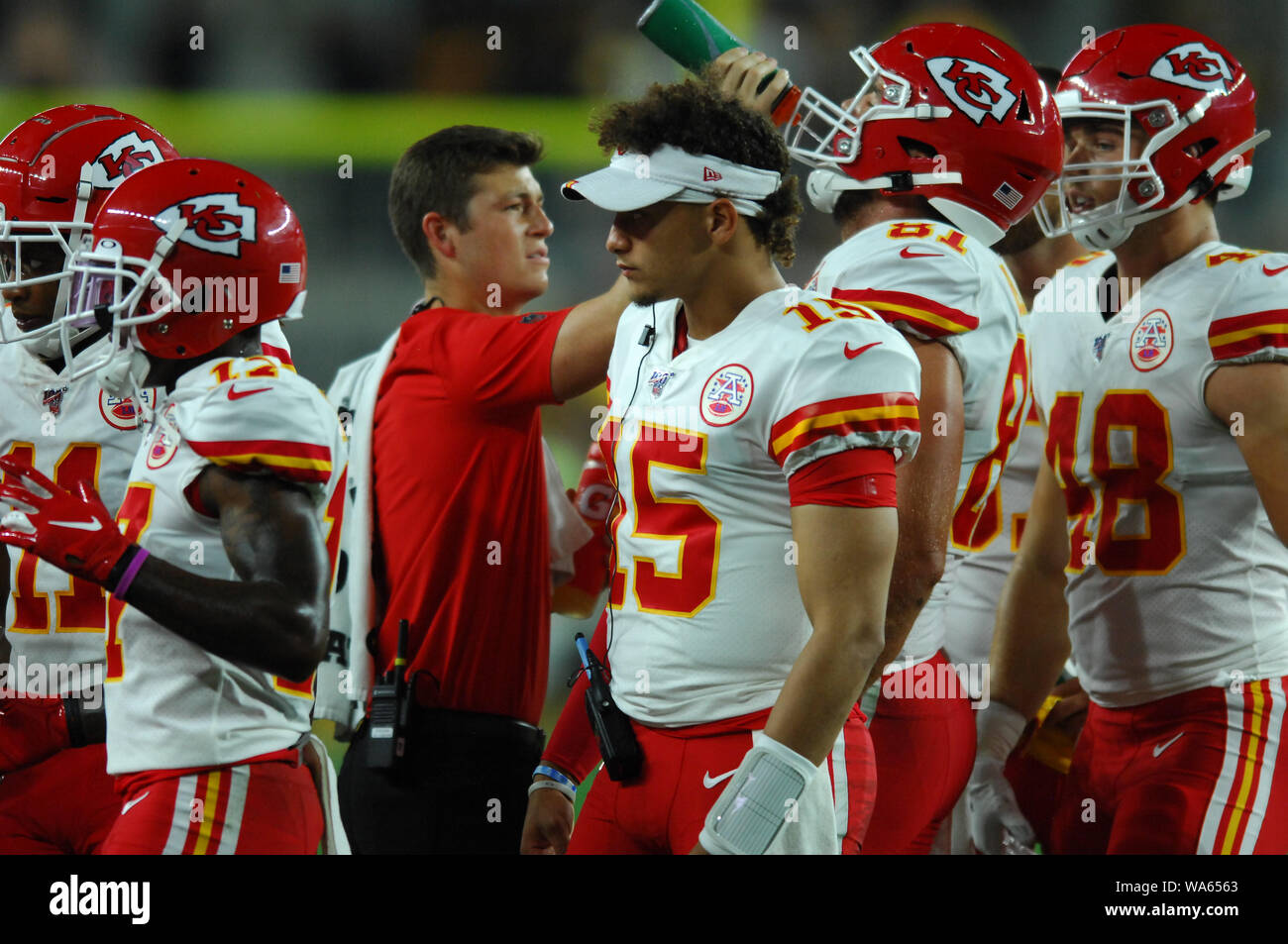 17 août 2019 : Patrick Mahomes # 15 au cours de la Pittsburgh Steelers vs Kansas City Chiefs au Heinz Field de Pittsburgh, PA. Jason Pohuski/CSM Banque D'Images 17 août 2019 : Patrick Mahomes # 15 au cours de la Pittsburgh Steelers vs Kansas City Chiefs au Heinz Field de Pittsburgh, PA. Jason Pohuski/CSM Banque D'Images