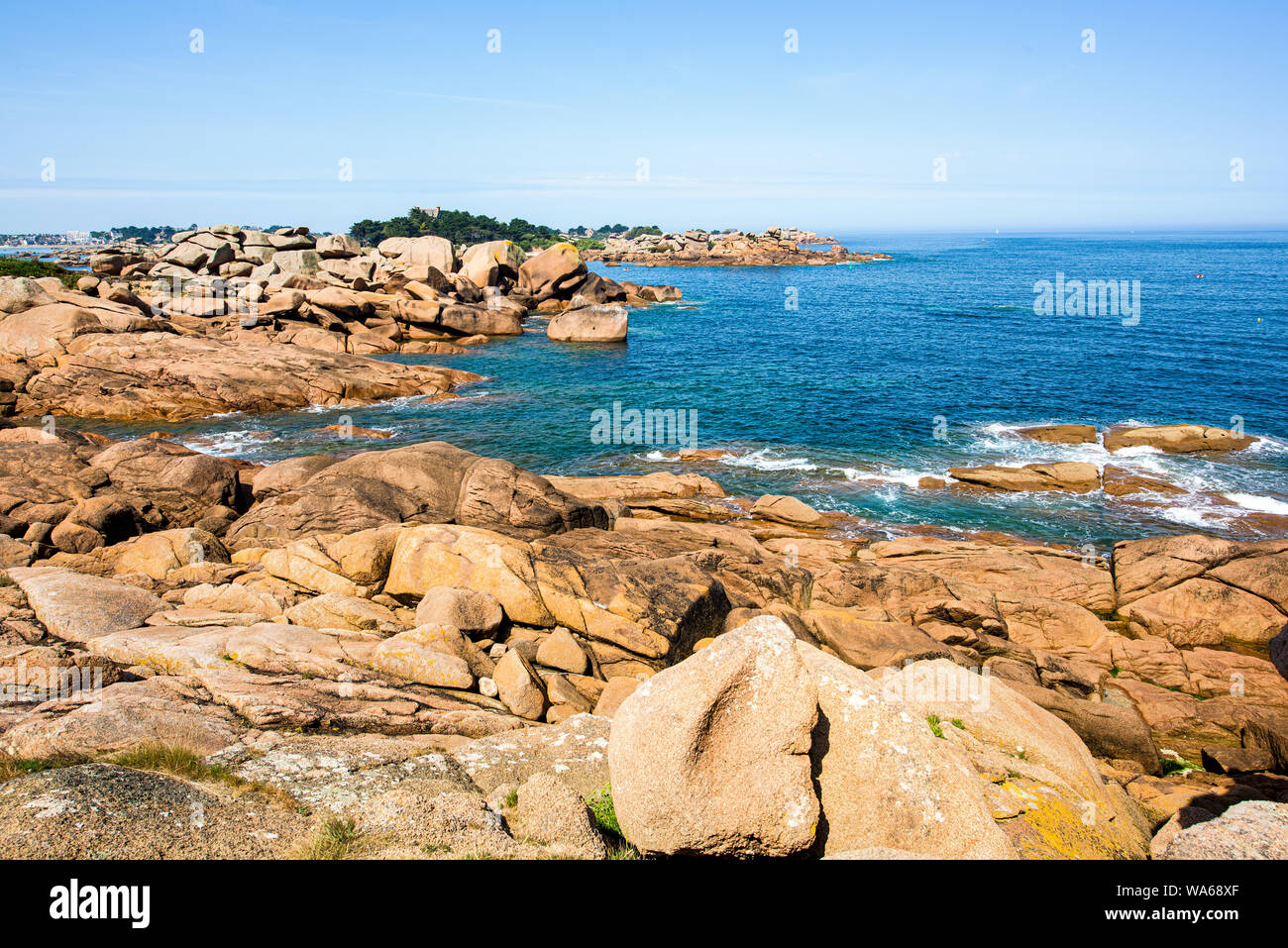 Côte près du phare de Ploumanac'h, à Perros-Guirec Banque D'Images