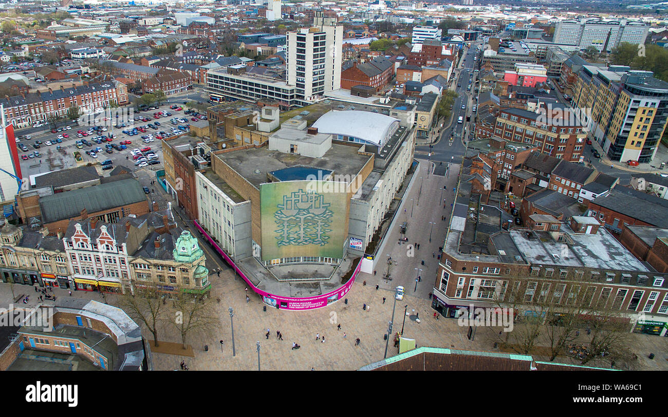 Vue aérienne de Kingston Upon Hull city centre Banque D'Images