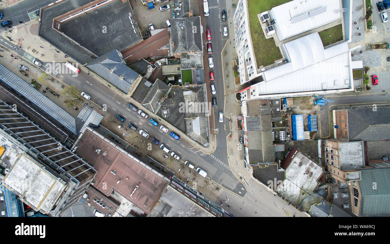 Vue aérienne de Kingston Upon Hull city centre Banque D'Images