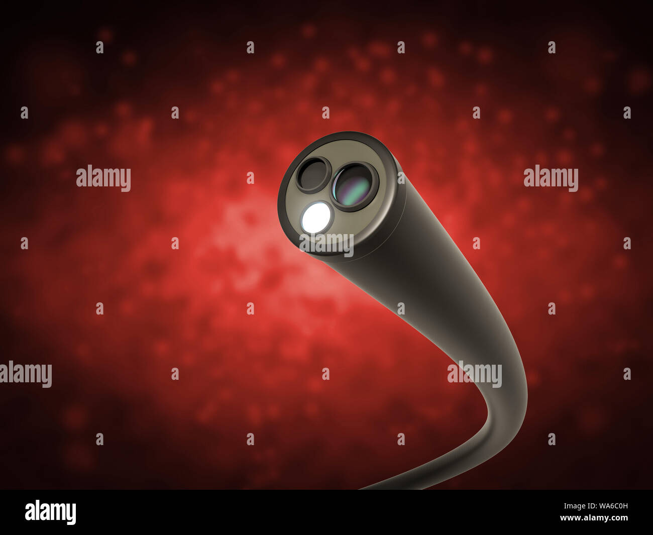 Technologie concept de coloscopie avec rendu 3D à l'intérieur de l'intestin de l'endoscope. Banque D'Images