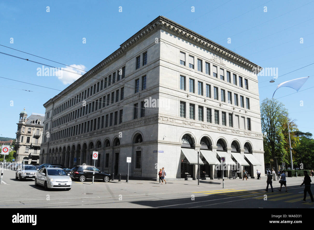 Zürich City : la Banque nationale suisse Bâtiment à Bürkliplatz Banque D'Images