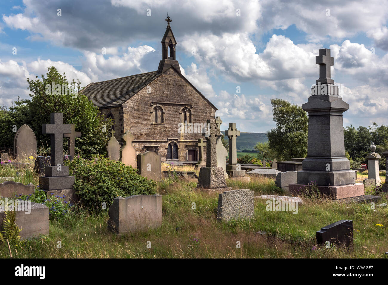 L'église St.Thomas, hauteurs, Friamere, Delph, Bellevue, Grand Manchester UK. Banque D'Images