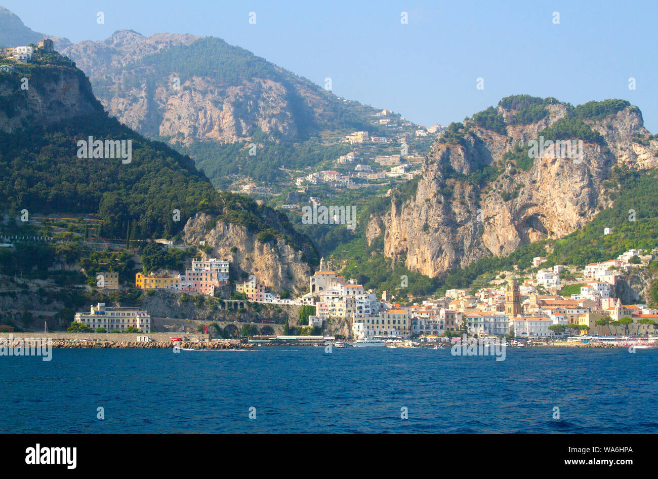 Une vue de la côte des collines de Sorrente, avec espace de copie Banque D'Images