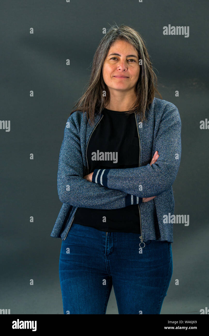Edinburgh, Ecosse, Royaume-Uni. 18 août 2019. Edinburgh International Book Festival. Sur la photo : Selva Almada, un écrivain argentin de poésie, de nouvelles et de romans, parle de son premier roman Le vent qui jette des déchets à la fête du livre Banque D'Images