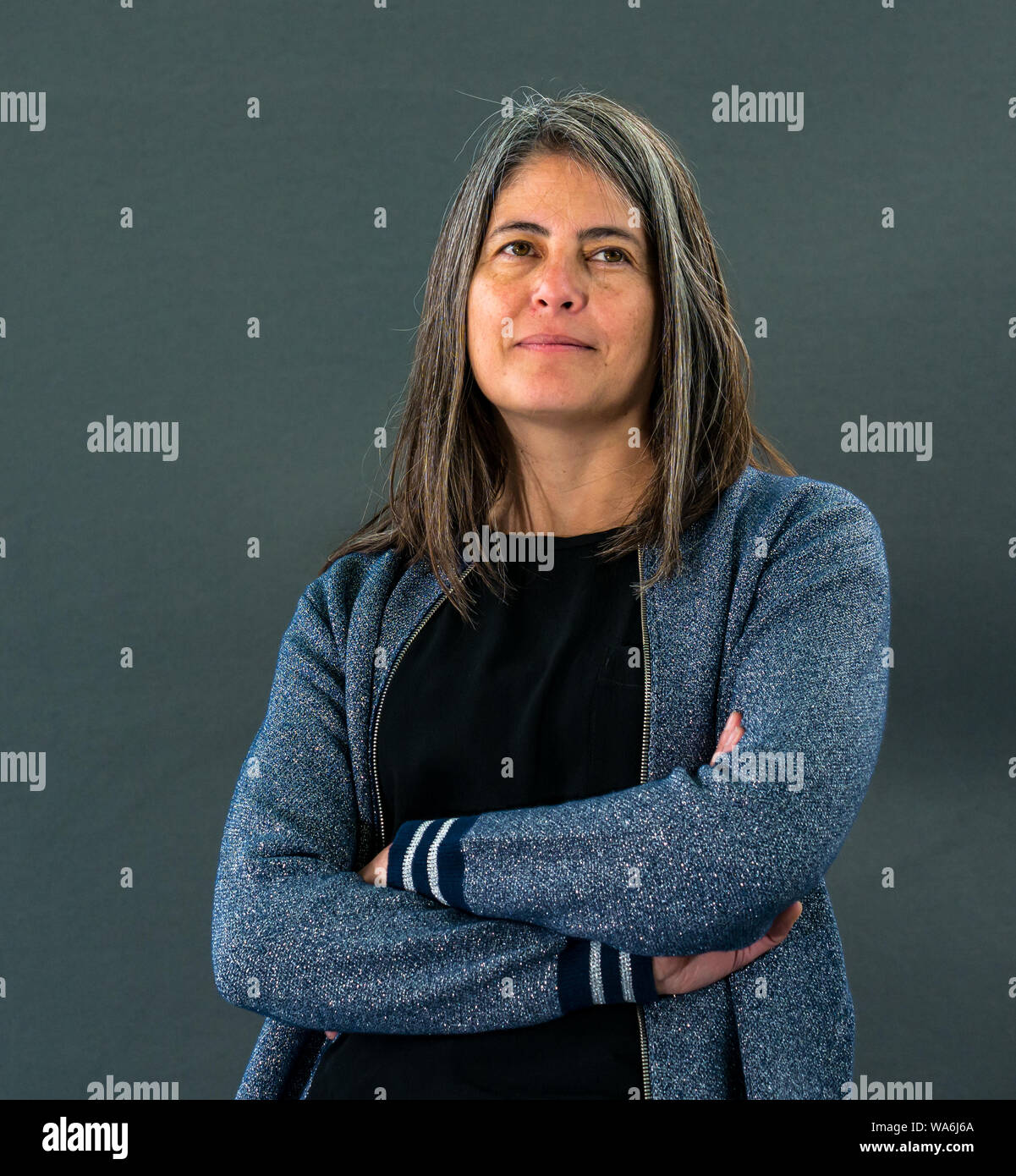 Edinburgh, Ecosse, Royaume-Uni. 18 août 2019. Edinburgh International Book Festival. Sur la photo : Selva Almada, un écrivain argentin de poésie, de nouvelles et de romans, parle de son premier roman Le vent qui jette des déchets à la fête du livre Banque D'Images