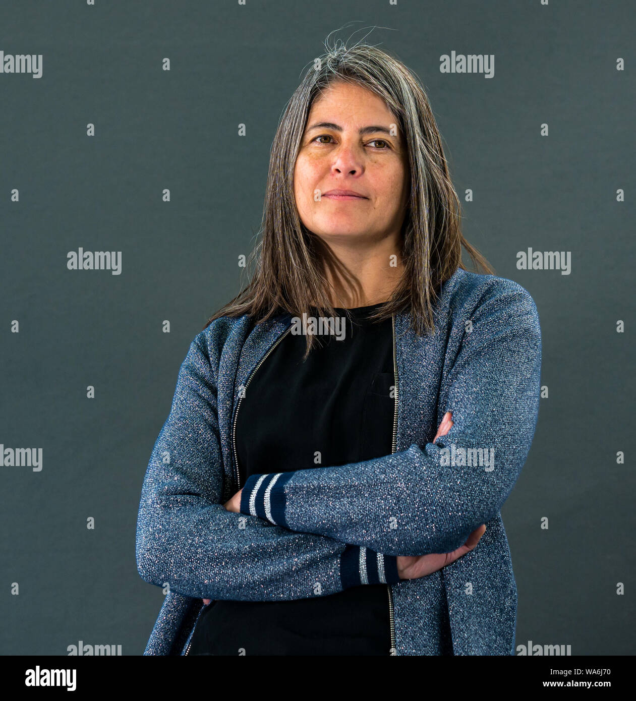 Edinburgh, Ecosse, Royaume-Uni. 18 août 2019. Edinburgh International Book Festival. Sur la photo : Selva Almada, un écrivain argentin de poésie, de nouvelles et de romans, parle de son premier roman Le vent qui jette des déchets à la fête du livre Banque D'Images