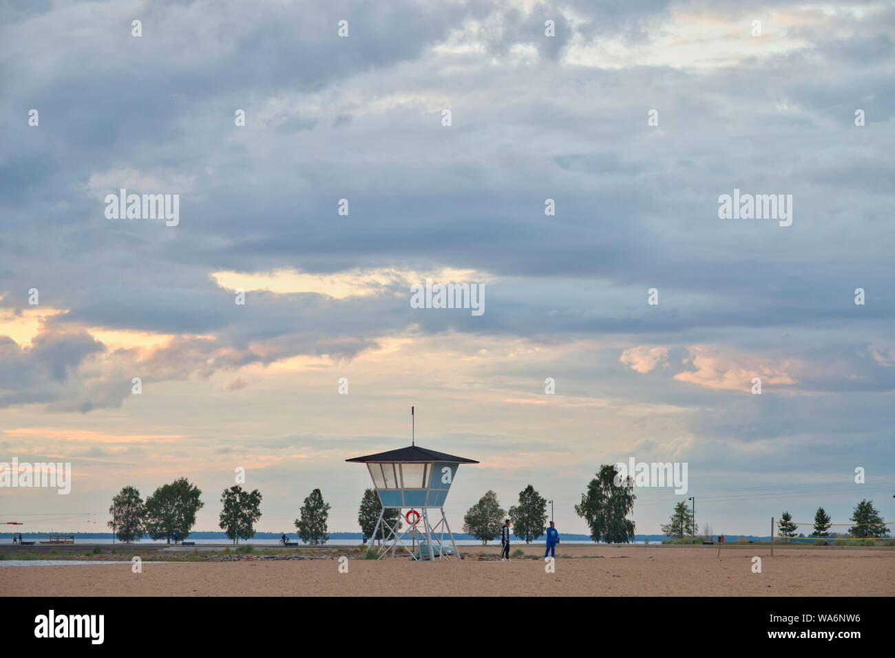 Nallikari beach à Oulu, Finlande Banque D'Images