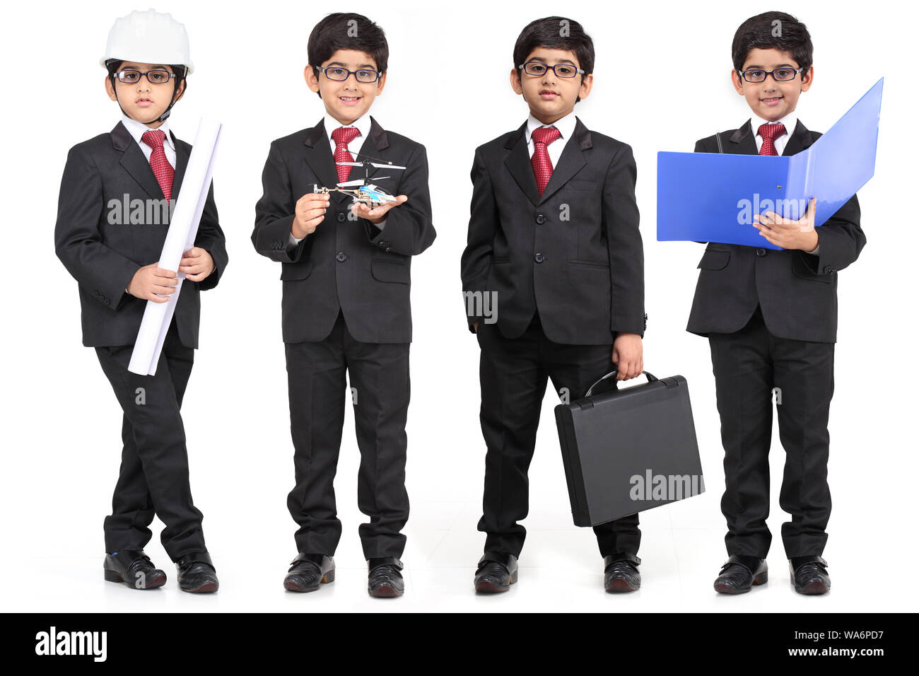 Images multiples d'un garçon avec des professions différentes Banque D'Images