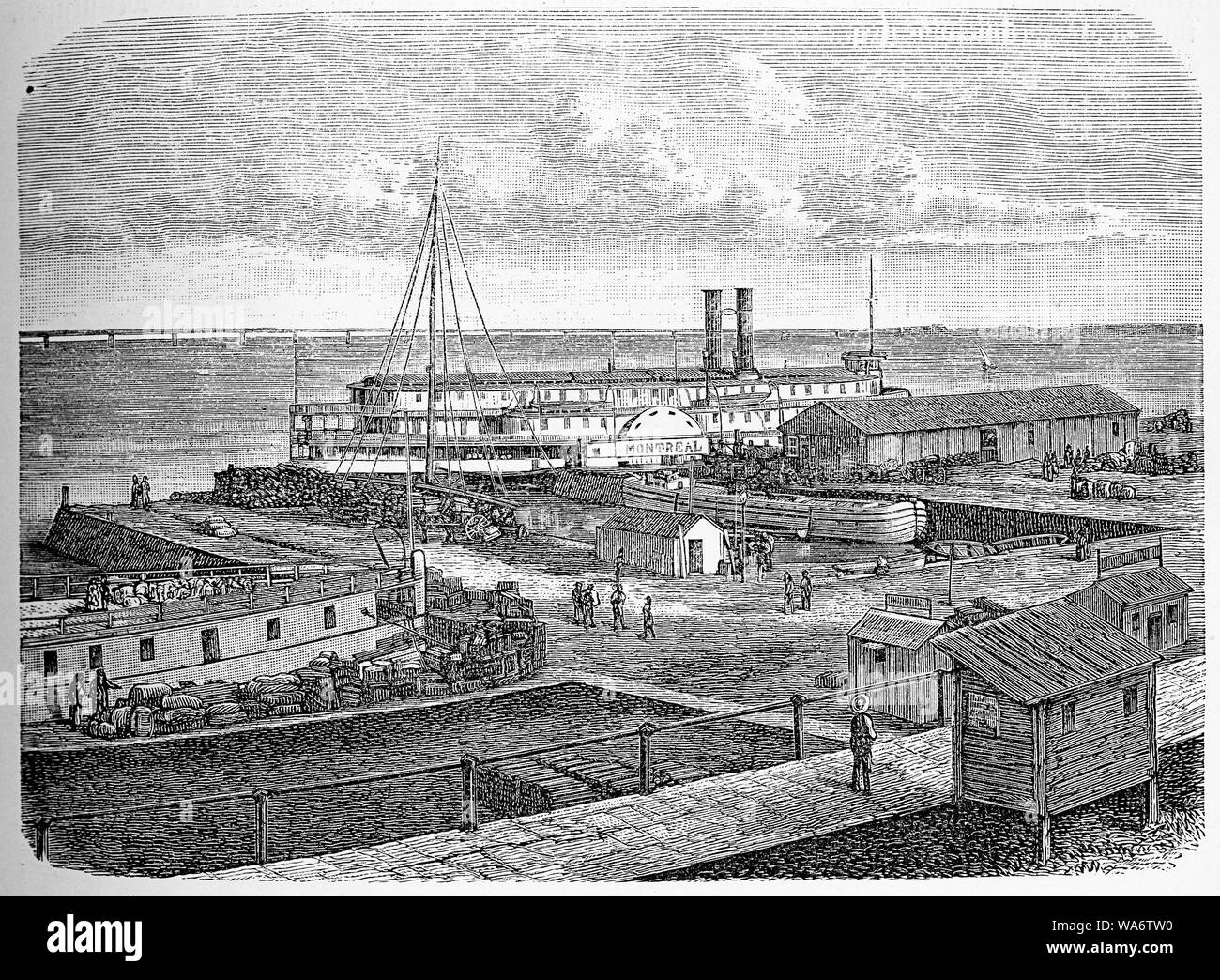 Bateau à vapeur sur la rivière San Lorenzo Banque D'Images